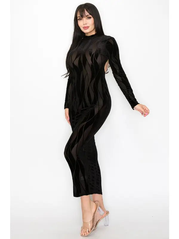 ICE VELVET MESH DRESS