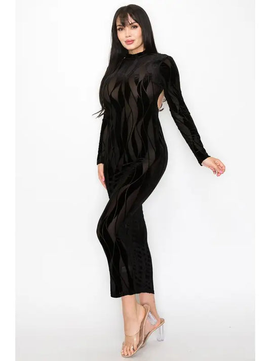 ICE VELVET MESH DRESS