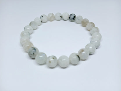 White Rainbow Moonstone Bracelet