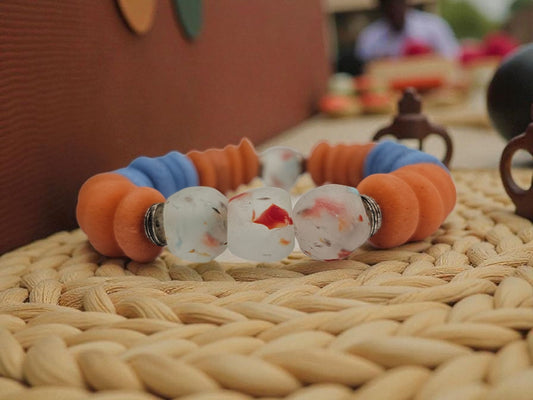 Ashanti African Glass Beaded Bracelet