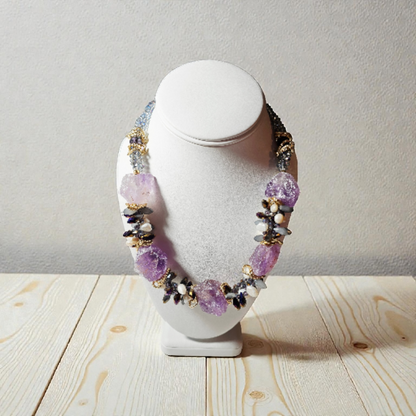 Amethyst Crystal Statement Necklace