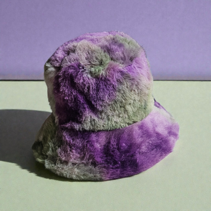 Watercolor Furry Faux Bucket Hat