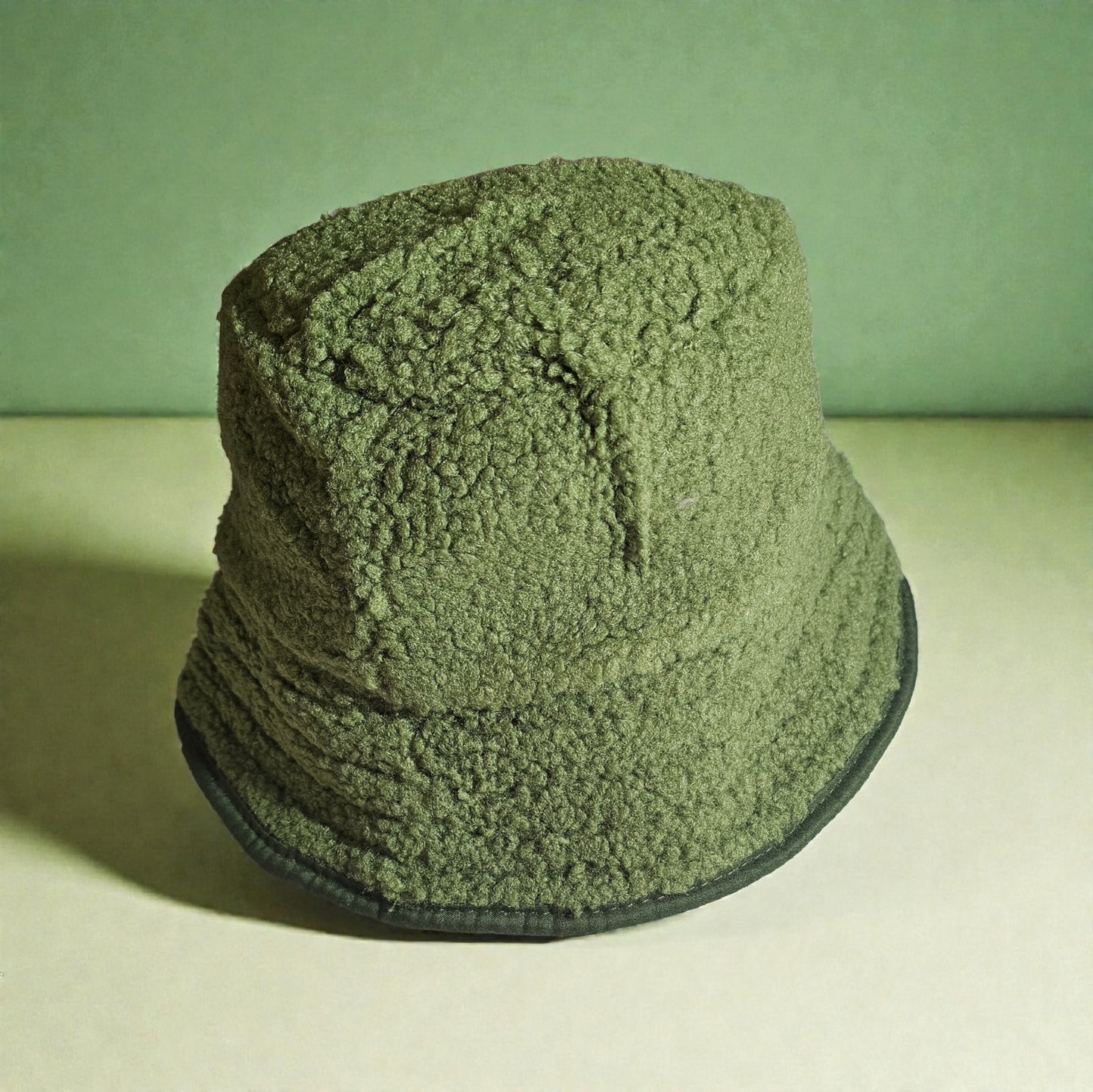 Green Faux Fur Bucket Hat