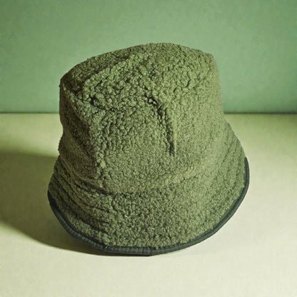 Green Faux Fur Bucket Hat