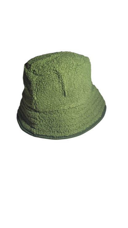 Green Faux Fur Bucket Hat