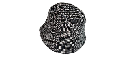 Black Rhinestone Bucket Hat