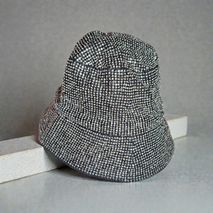 Black Rhinestone Bucket Hat