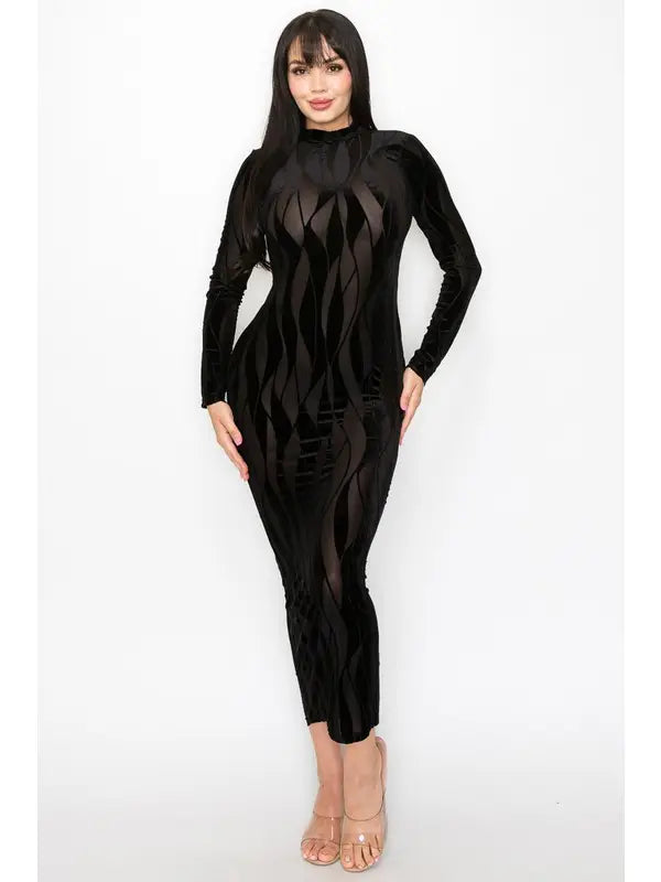 ICE VELVET MESH DRESS
