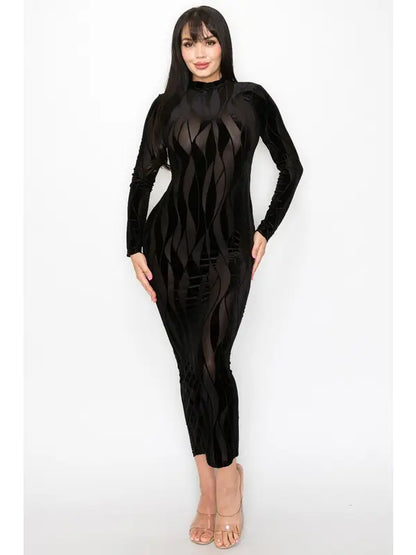 ICE VELVET MESH DRESS