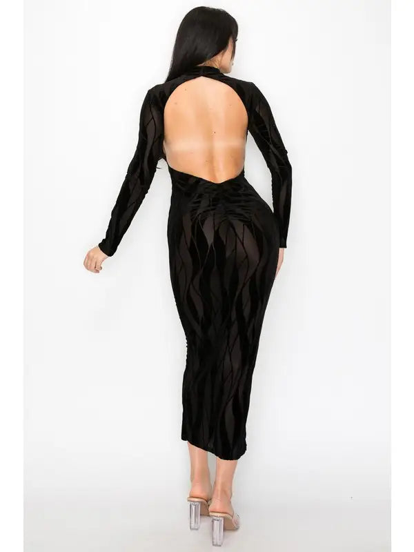 ICE VELVET MESH DRESS