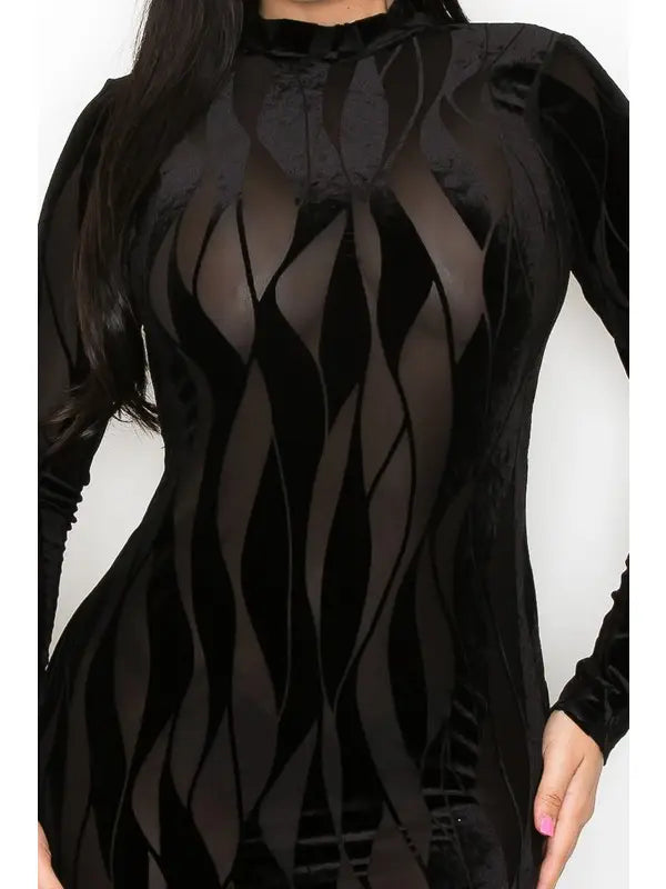 ICE VELVET MESH DRESS