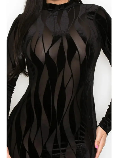 ICE VELVET MESH DRESS