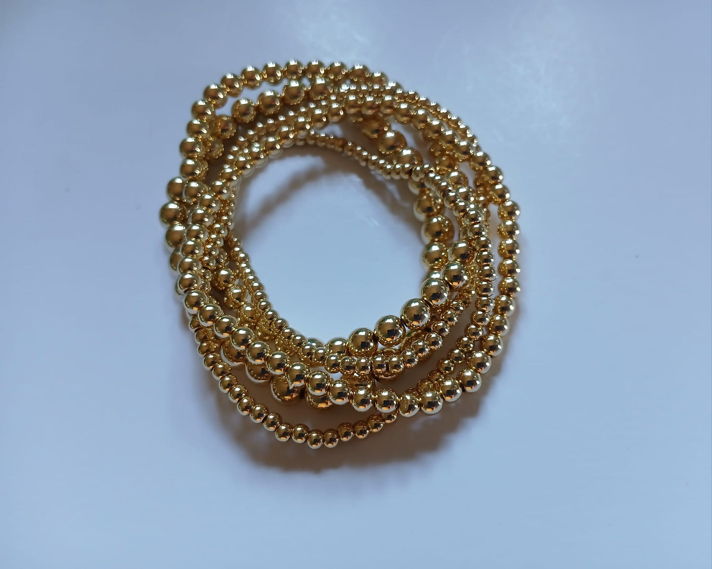 Gold Bead Bracelet Set