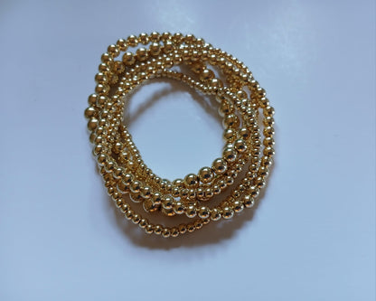 Gold Bead Bracelet Set
