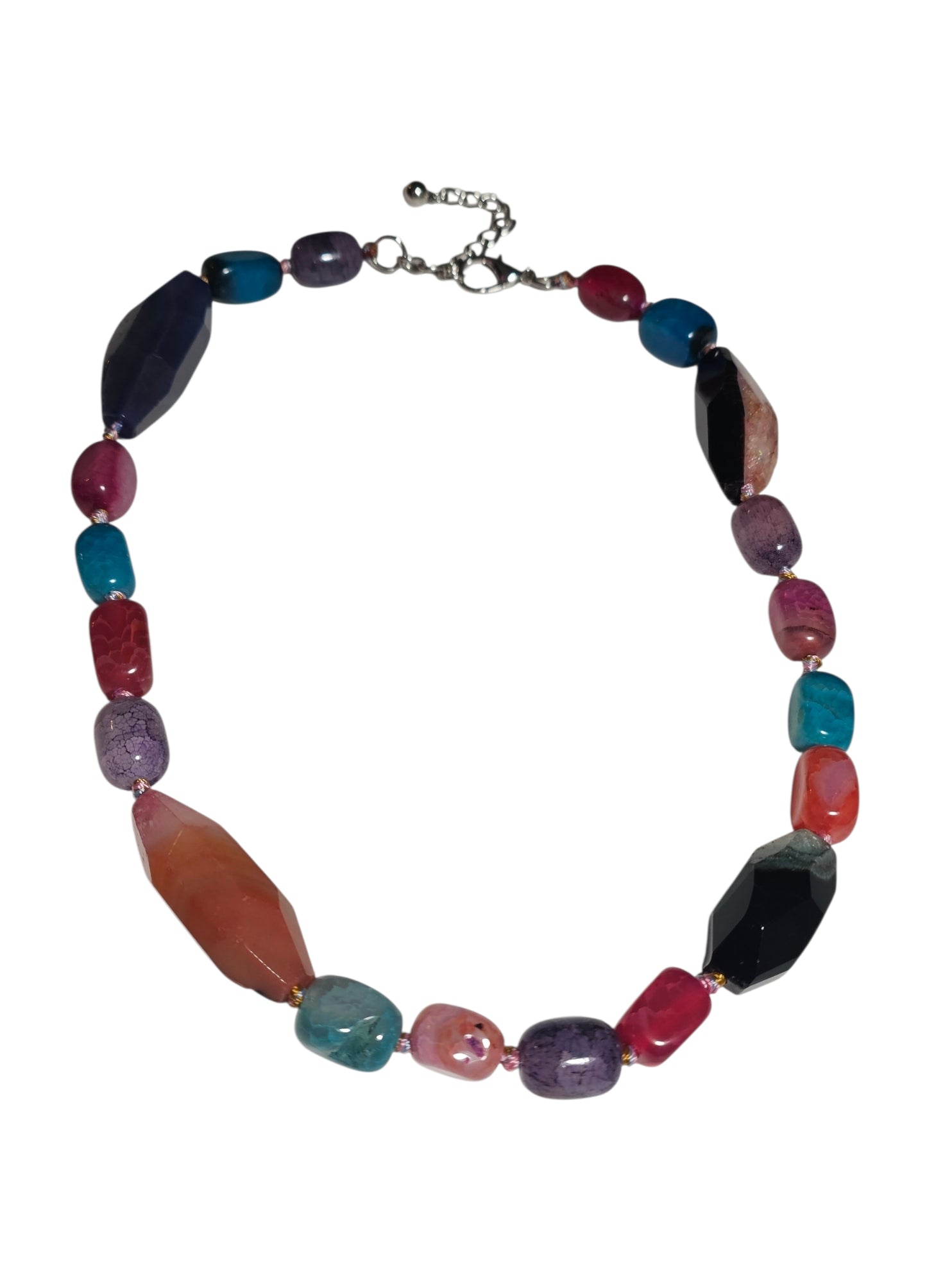 Faceted Multi-Shape Agate Stone Necklace