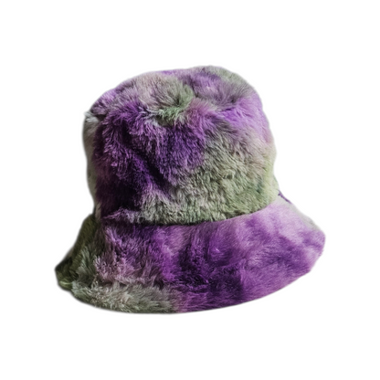 Watercolor Furry Faux Bucket Hat