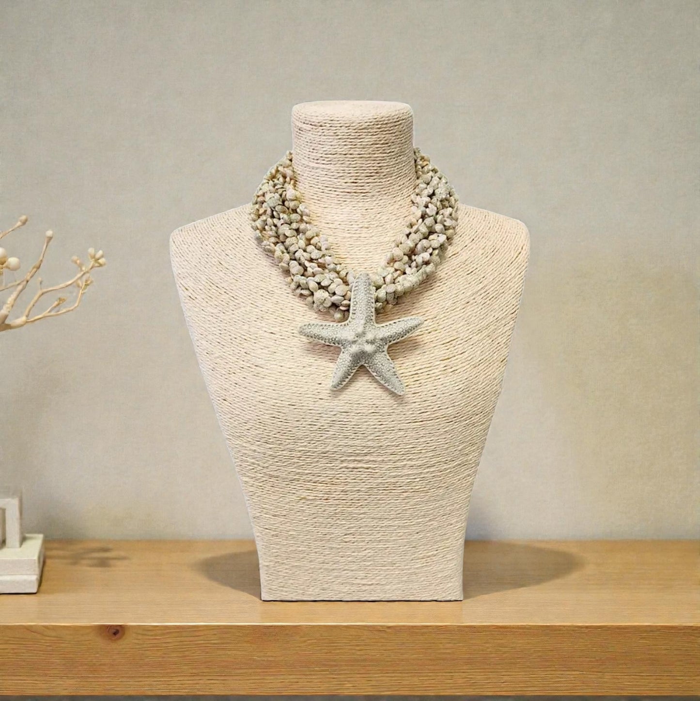 Neutral Seashell Starfish Pendant Necklace