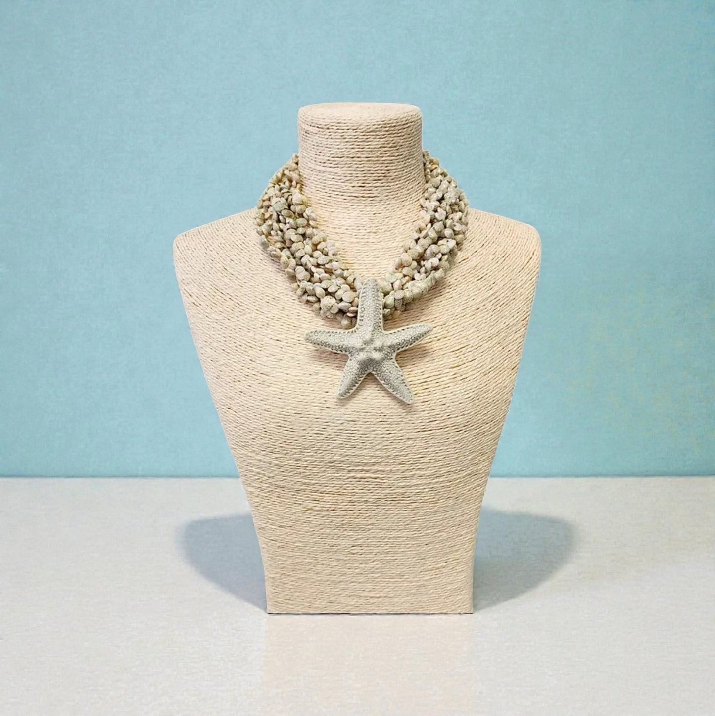 Neutral Seashell Starfish Pendant Necklace