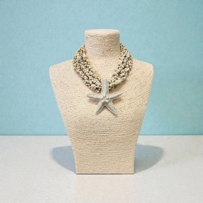 Neutral Seashell Starfish Pendant Necklace