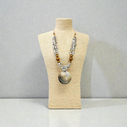 Pastel Blue Abalone Pendant Necklace
