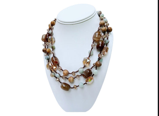 Agate, Amazonite, Jasper Necklace