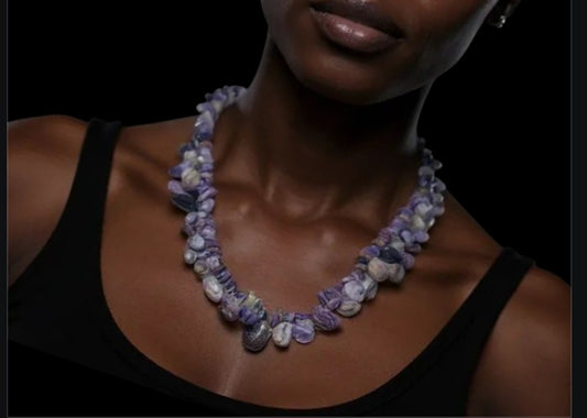 Delicate Charoite Nugget Necklace