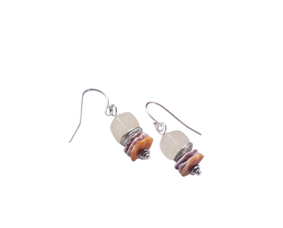 Yellow Minimalist Morganite Earrings featuring 8mm pectin scallop shell design set in sterling silver, perfect for women who love delicate summer jewelry. These dainty earrings add a soft pop of color and elegant charm to any outfit, ideal for casual wear or special occasions. Lightweight and stylish, they make a thoughtful gift for birthdays, anniversaries, or seasonal celebrations. A beautiful blend of natural inspiration and minimalist fashion.