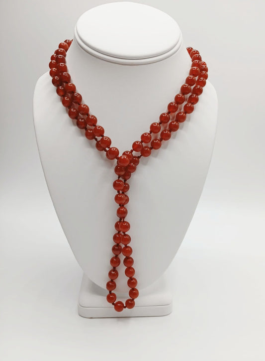 Carnelian Handmade Beaded Long Necklace featuring bold red agate beads crafted into a chunky statement piece for women. This boho layered necklace combines vibrant carnelian stones with artisanal beadwork, creating a unique accessory perfect for adding warmth and energy to any outfit. Lightweight and eye-catching, it makes a thoughtful gift for her, ideal for everyday wear or special occasions, blending natural beauty with handcrafted elegance.