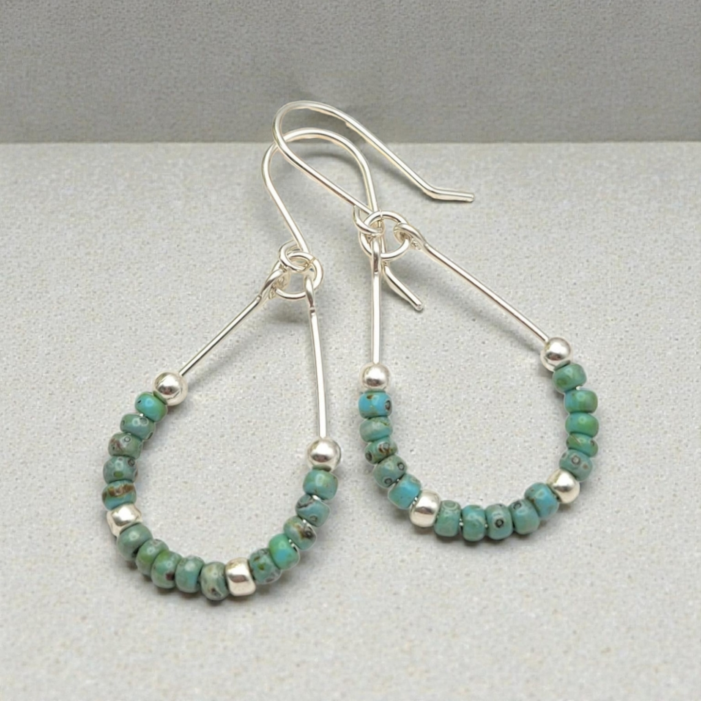 Handmade Turquoise Sterling Silver Boho Earrings