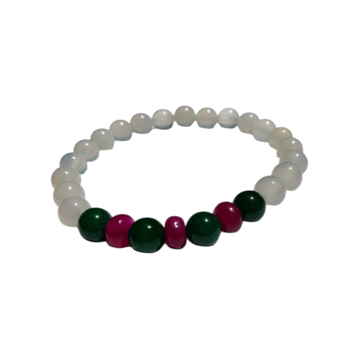 Natural White Opal and Jade Beaded Bracelet featuring 8mm stretch beads crafted for women who appreciate elegant, handmade jewelry. This lucky charm bracelet combines shimmering white opal with soothing jade stones, symbolizing balance, protection, and positive energy. Perfect gift for her on birthdays, anniversaries, or special occasions. A beautiful, versatile accessory that blends spiritual healing with stylish, artisanal craftsmanship.