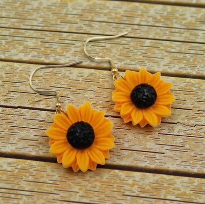 Boho Sunflower Dangle Earrings