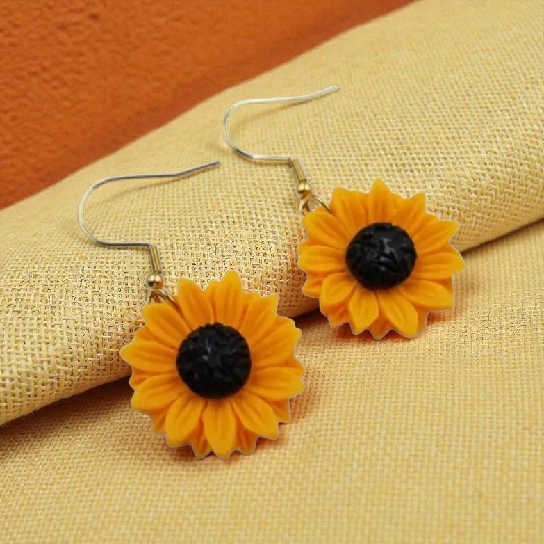 Boho Sunflower Dangle Earrings