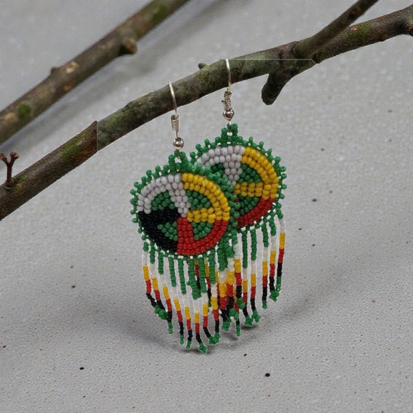 Sunburst Beaded Dangle Earrings