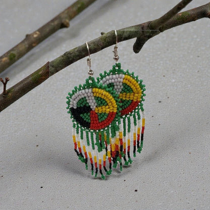 Sunburst Beaded Dangle Earrings