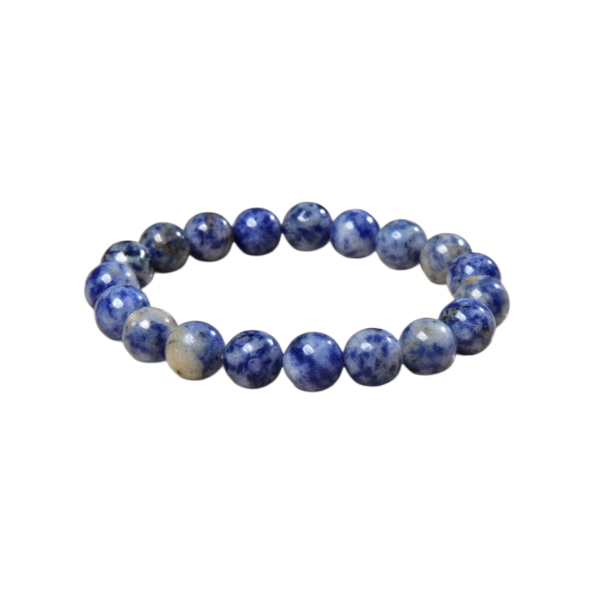 Handmade Sodalite Bracelet featuring natural healing crystals, designed as a mala bead chakra bracelet for meditation and spiritual balance. This Dumortierite-infused jewelry piece promotes calm, clarity, and emotional healing, suitable for both men and women. Perfect as a meaningful gift for mindfulness practitioners, yoga lovers, or anyone seeking positive energy. Stylish, durable, and crafted with care for everyday wear or meditation sessions.