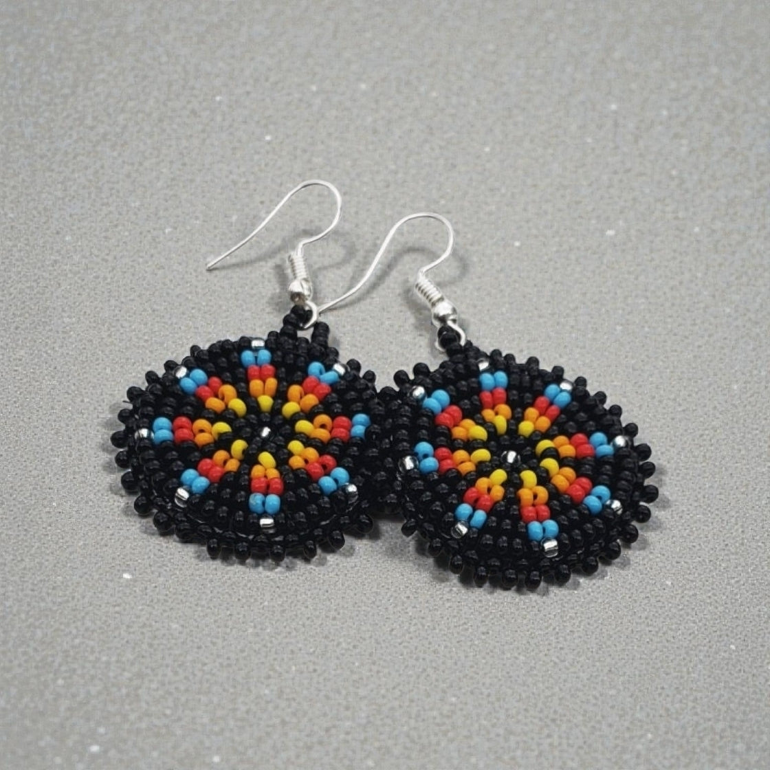 Black Native Beaded Earrings