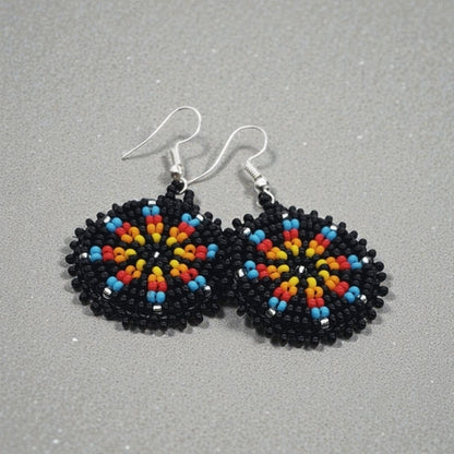 Black Native Beaded Earrings