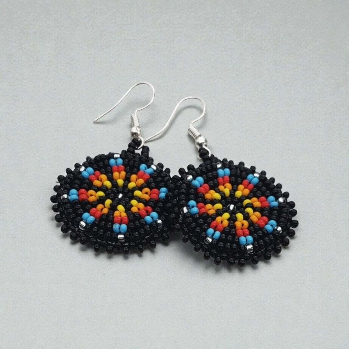 Black Native Beaded Earrings