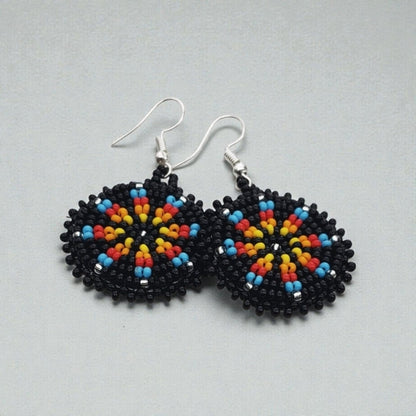 Black Native Beaded Earrings