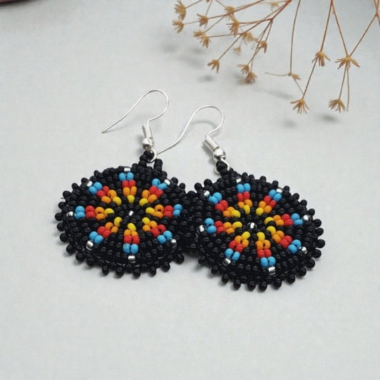 Black Native Beaded Earrings