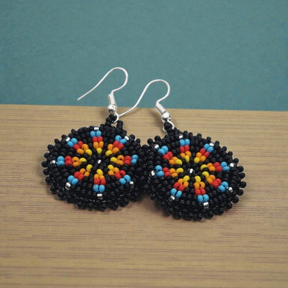 Black Native Beaded Earrings