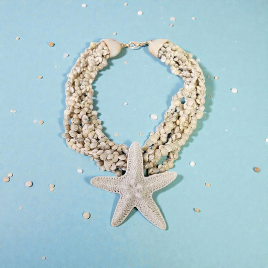 Neutral Seashell Starfish Pendant Necklace