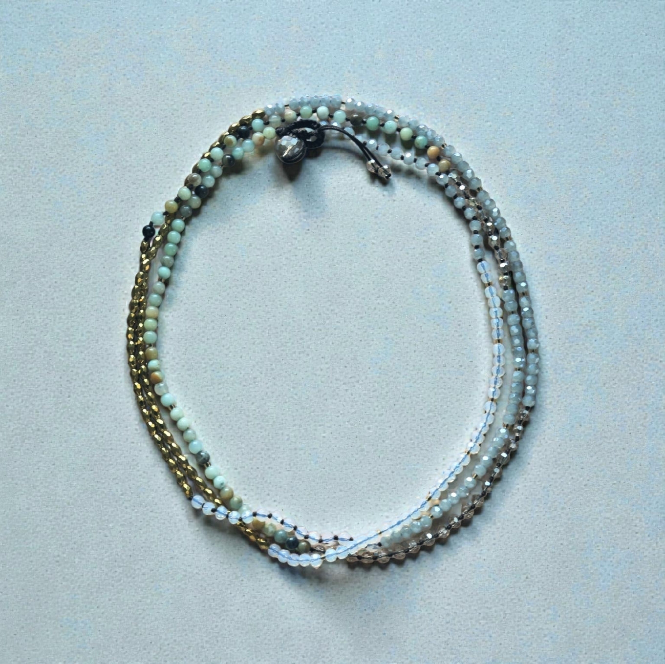 Amazonite Hematite Long Necklace