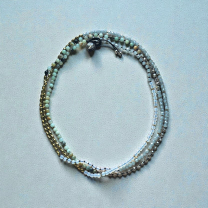 Amazonite Hematite Long Necklace