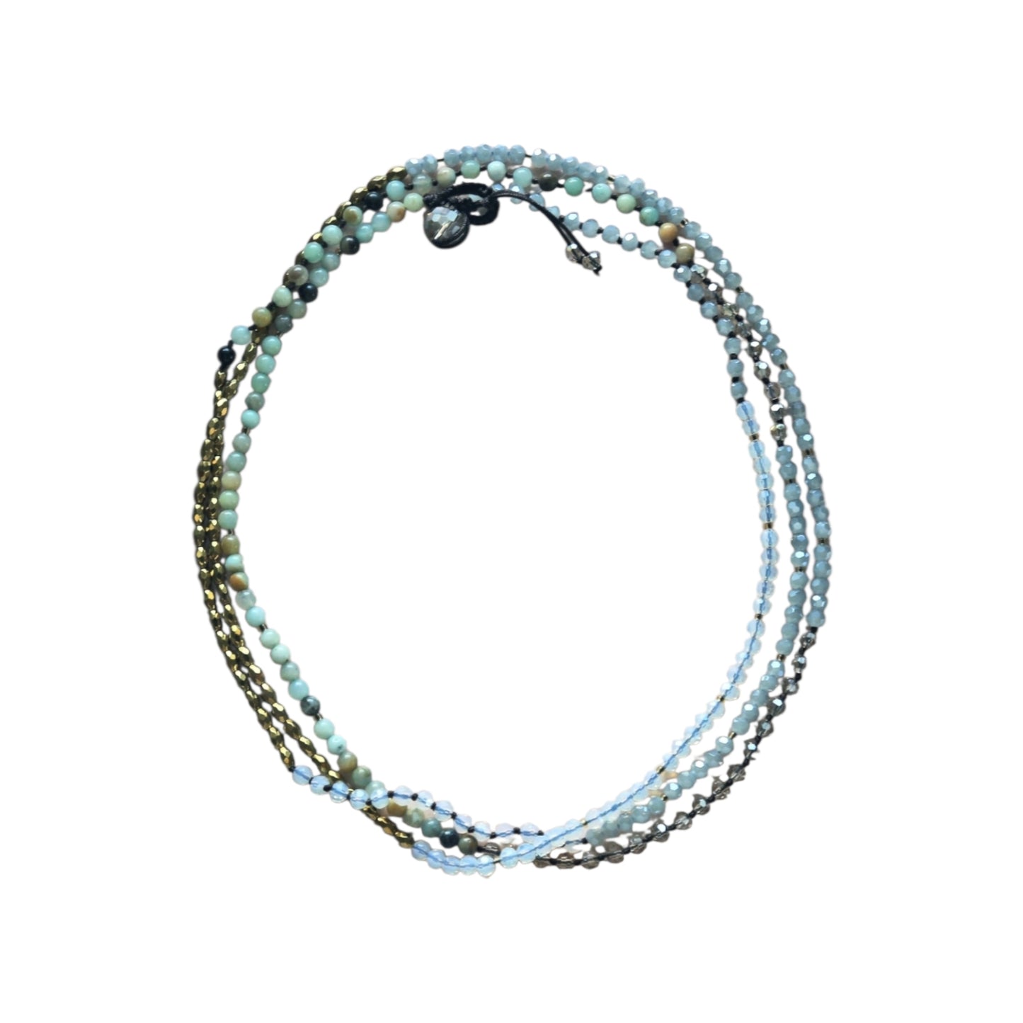 Amazonite Hematite Long Necklace