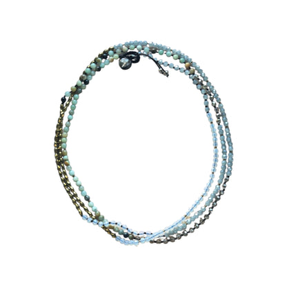 Amazonite Hematite Long Necklace