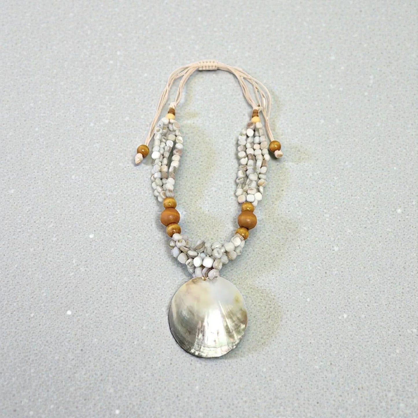 Pastel Blue Abalone Pendant Necklace