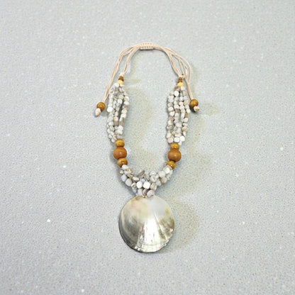 Pastel Blue Abalone Pendant Necklace