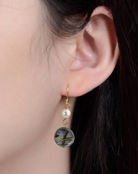 Pearl Abalone Shell Earrings