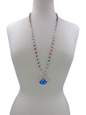 Handmade natural stone necklace featuring Lapis Lazuli, Amazonite, and Magnesite beads, designed for women who love crystal jewelry. This elegant and earthy accessory blends calming blue and turquoise tones, making it a meaningful and stylish gift for her. Crafted with care, each stone is unique, offering beauty and positive energy. Perfect for birthdays, holidays, or everyday wear, this necklace brings balance, charm, and a touch of nature to any outfit.
